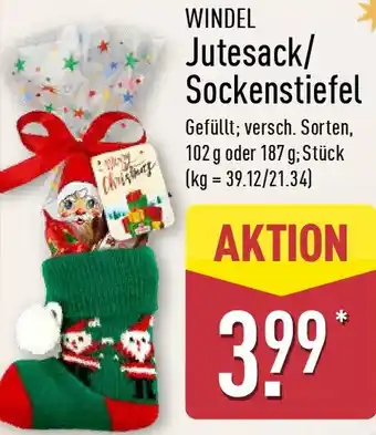 Aldi Nord WINDEL Jutesack/ Sockenstiefel Angebot