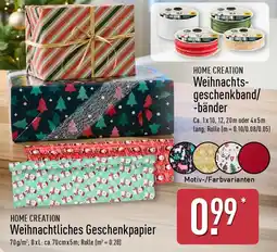 Aldi Nord HOME CREATION Weihnachtliches Geschenkpapier Angebot