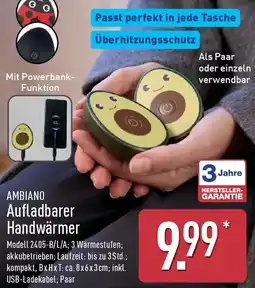 Aldi Nord AMBIANO Aufladbarer Handwärmer Angebot