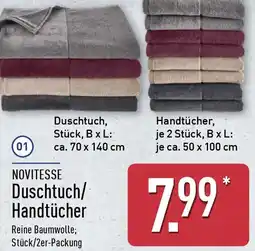 Aldi Nord NOVITESSE Duschtuch/ Handtücher Angebot