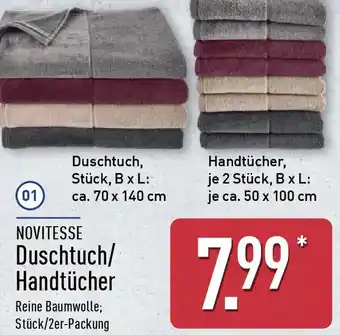 Aldi Nord NOVITESSE Duschtuch/ Handtücher Angebot