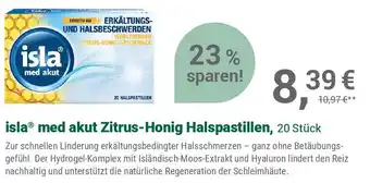 Alliance Healthcare isla med akut Zitrus-Honig Halspastillen Angebot