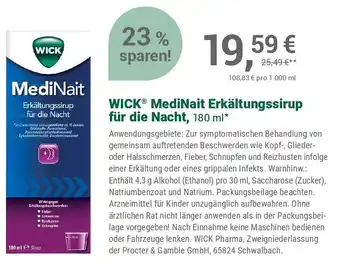 Alliance Healthcare WICK MediNait Erkältungssirup für die Nacht Angebot