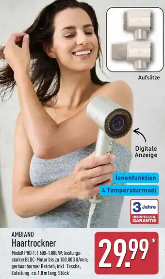 Aldi Nord AMBIANO Haartrockner Angebot