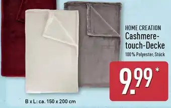 Aldi Nord HOME CREATION Cashmeretouch-Decke Angebot
