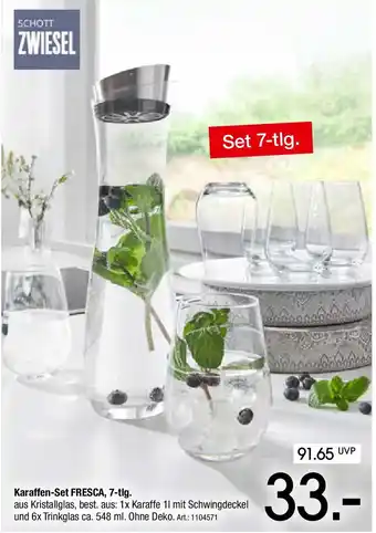 Zurbrüggen SCHOTT ZWIESEL Karaffen-Set FRESCA, 7-tlg. Angebot