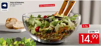 LEONARDO Schale mit Salatbesteck