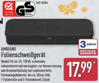Aldi Nord AMBIANO Folienschweißgerät Angebot