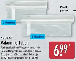 Aldi Nord AMBIANO Vakuumierfolien Angebot
