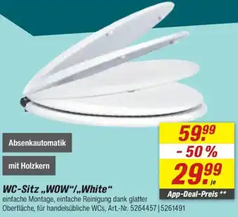 toom Baumarkt WC-Sitz „WOW"/,,White" Angebot