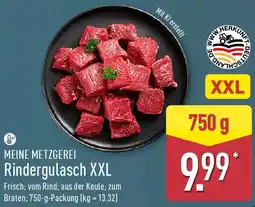 Aldi Nord MEINE METZGEREI Rindergulasch XXL Angebot