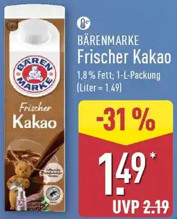 Aldi Nord BÄRENMARKE Frischer Kakao Angebot