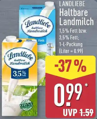 Aldi Nord LANDLIEBE Haltbare Landmilch Angebot