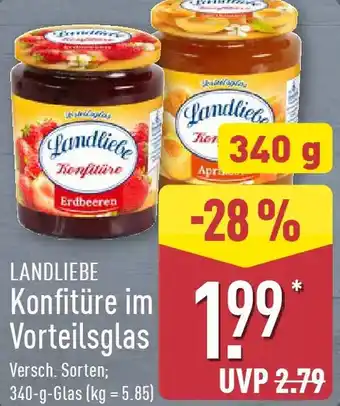 Aldi Nord LANDLIEBE Konfitüre im Vorteilsglas Angebot