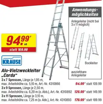 toom Baumarkt KRAUSE Alu-Vielzweckleiter „Corda" Angebot