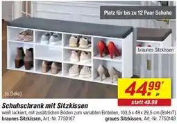 toom Baumarkt Schuhschrank mit Sitzkissen Angebot
