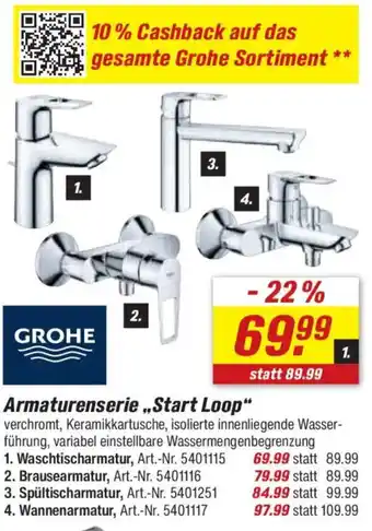 toom Baumarkt GROHE Armaturenserie „Start Loop" Angebot