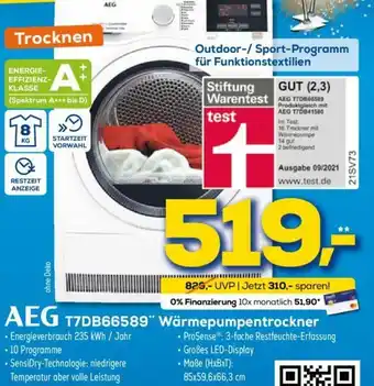 Euronics AEG T7DB66589 Wärmepumpentrockner Angebot