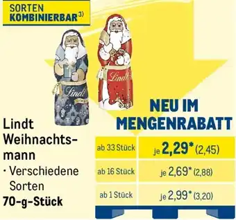 METRO Lindt Weihnachtsmann Angebot