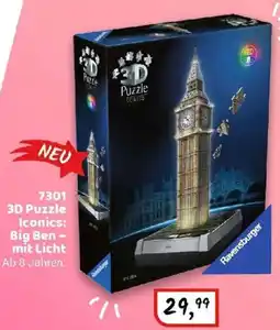 Idee+Spiel Ravensburger 7301 3D Puzzle Iconics: Big Ben - mit Licht Angebot