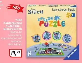 Idee+Spiel Ravensburger 7302 Kinderpuzzle 4x35 Teile - Disney Stitch Angebot
