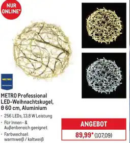 METRO METRO Professional LED-Weihnachtskugel, 60 cm, Aluminium Angebot