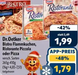 Aktiv Irma Dr.Oetker Bistro Flammkuchen, Ristorante Piccola oder Pizza Angebot