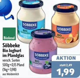 Aktiv Irma Bioland Söbbeke Bio Joghurt im Pfandglas Angebot