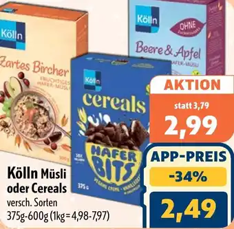 Aktiv Irma Kölln Müsli oder Cereals Angebot