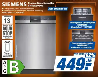 expert Techno Land SIEMENS Einbau-Geschirrspüler SN43ES06UE Angebot