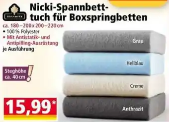Norma Nicki-Spannbett- tuch für Boxspringbetten Angebot