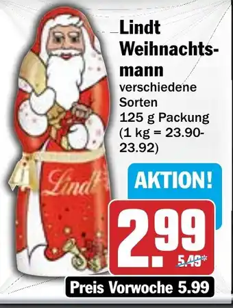 HIT Lindt Weihnachtsmann Angebot