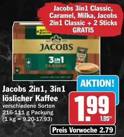 HIT Jacobs 2in1, 3in1 löslicher Kaffee Angebot