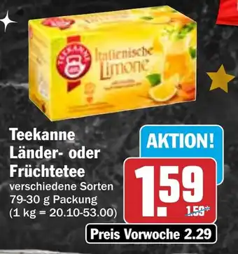 HIT Teekanne Länder- oder Früchtetee Angebot