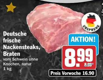 HIT Deutsche frische Nackensteaks, Braten Angebot