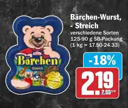HIT Bärchen-Wurst, Streich Angebot
