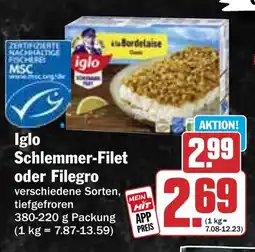 HIT Iglo Schlemmer-Filet oder Filegro Angebot