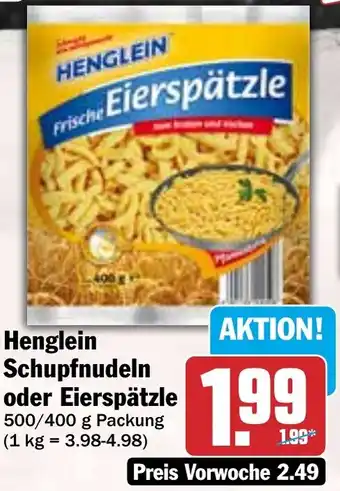 HIT Henglein Schupfnudeln oder Eierspätzle Angebot