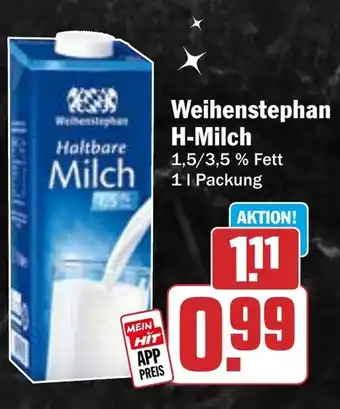HIT Weihenstephan H-Milch Angebot