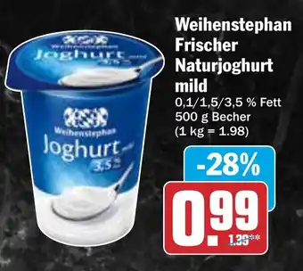 HIT Weihenstephan Frischer Naturjoghurt mild Angebot
