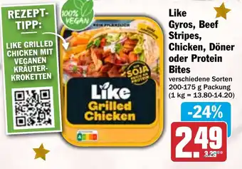 HIT Like Gyros, Beef Stripes, Chicken, Döner oder Protein Bites Angebot