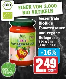 HIT biozentrale BioKids Tomatensauce und vegane Bolognese Angebot