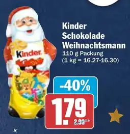 HIT Kinder Schokolade Weihnachtsmann Angebot