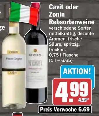 HIT Cavit oder Zonin Rebsortenweine Angebot