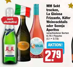 HIT MM Sekt trocken, La Gioiosa Frizzante, Käfer Weincocktails oder Sonnja Aperitvo Angebot
