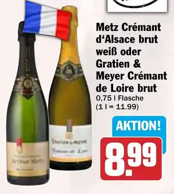 HIT Metz Crémant d'Alsace brut weiß oder Gratien & Meyer Crémant de Loire brut Angebot
