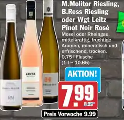 HIT M.Molitor Riesling, B.Ress Riesling oder Wgt Leitz Pinot Noir Rosé Angebot