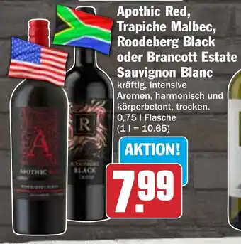 HIT Apothic Red, Trapiche Malbec, Roodeberg Black oder Brancott Estate Sauvignon Blanc Angebot