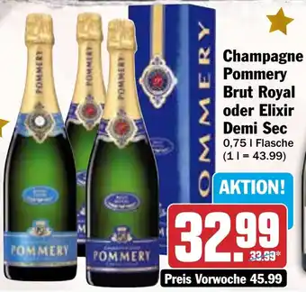 HIT Champagne Pommery Brut Royal oder Elixir Demi Sec Angebot