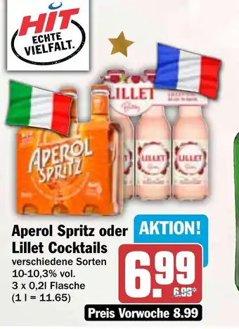 HIT Aperol Spritz oder Lillet Cocktails Angebot
